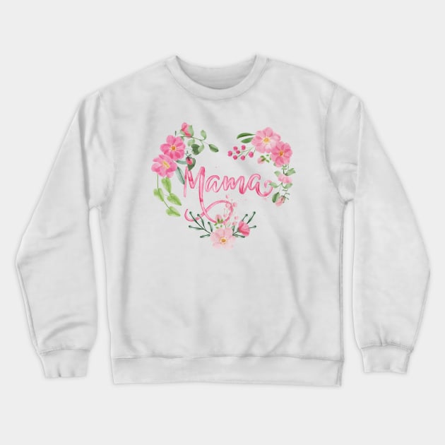 Mama floral heart Crewneck Sweatshirt by PrintAmor